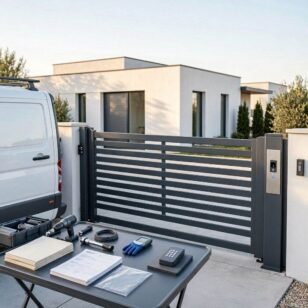 Premium_collage_of_modern_automatic_gate_smart_home_access_c